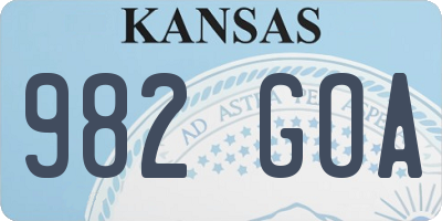 KS license plate 982GOA