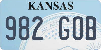 KS license plate 982GOB