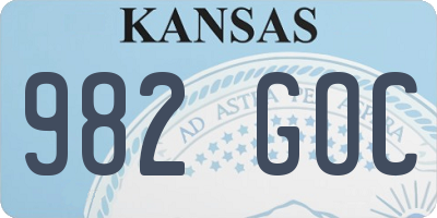 KS license plate 982GOC