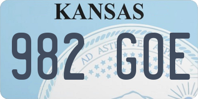 KS license plate 982GOE