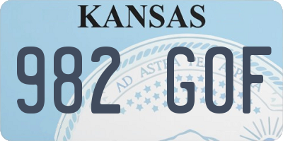 KS license plate 982GOF