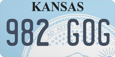 KS license plate 982GOG