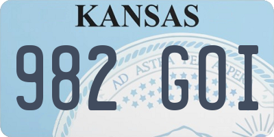 KS license plate 982GOI