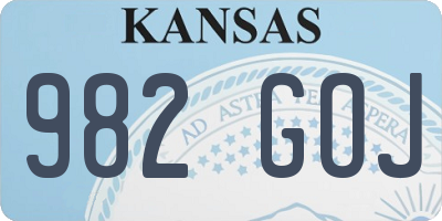 KS license plate 982GOJ