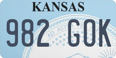 KS license plate 982GOK