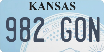 KS license plate 982GON