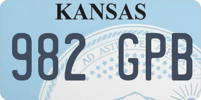 KS license plate 982GPB