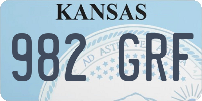 KS license plate 982GRF