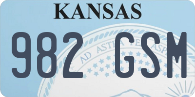 KS license plate 982GSM