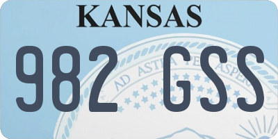 KS license plate 982GSS