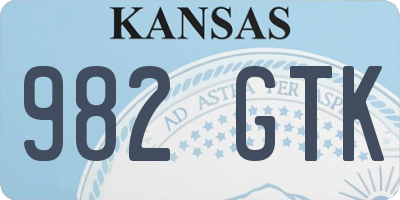 KS license plate 982GTK
