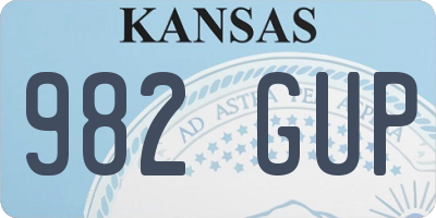 KS license plate 982GUP