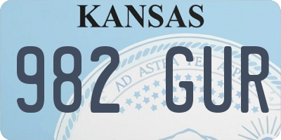 KS license plate 982GUR