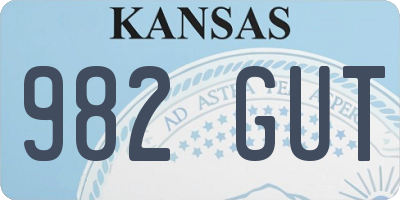 KS license plate 982GUT