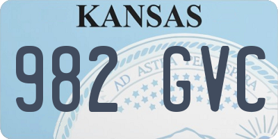 KS license plate 982GVC