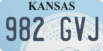 KS license plate 982GVJ