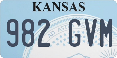 KS license plate 982GVM