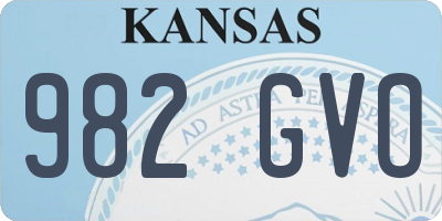 KS license plate 982GVO