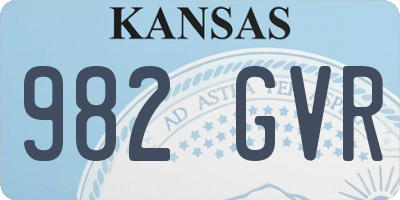 KS license plate 982GVR
