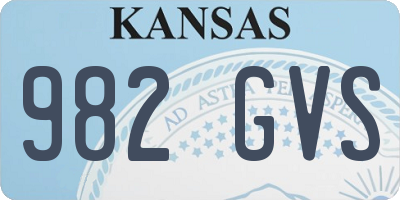 KS license plate 982GVS