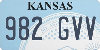 KS license plate 982GVV