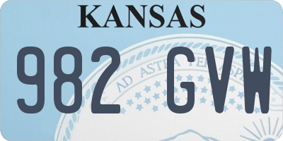 KS license plate 982GVW