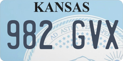 KS license plate 982GVX