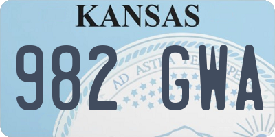 KS license plate 982GWA