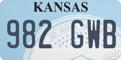 KS license plate 982GWB