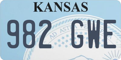 KS license plate 982GWE