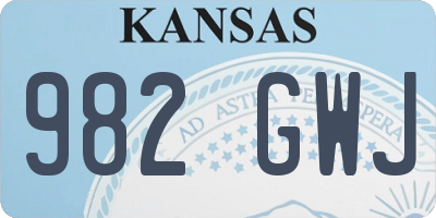 KS license plate 982GWJ