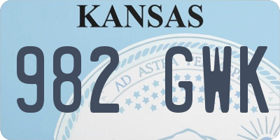 KS license plate 982GWK