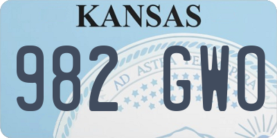KS license plate 982GWO