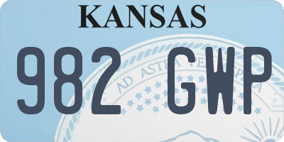 KS license plate 982GWP