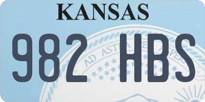 KS license plate 982HBS