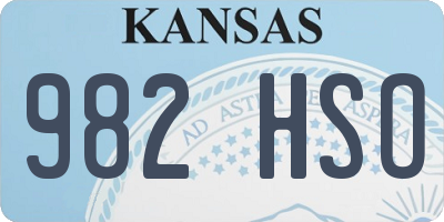 KS license plate 982HSO