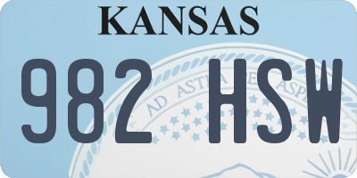 KS license plate 982HSW
