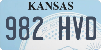 KS license plate 982HVD