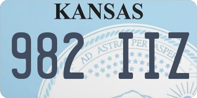 KS license plate 982IIZ