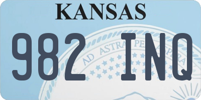 KS license plate 982INQ