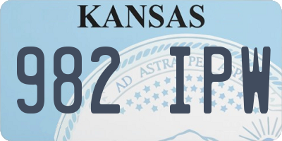 KS license plate 982IPW