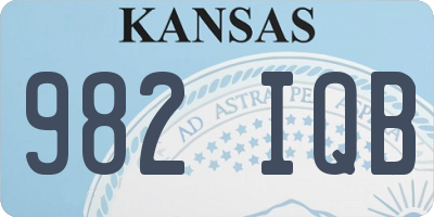 KS license plate 982IQB