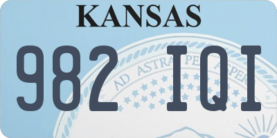 KS license plate 982IQI