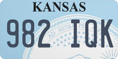 KS license plate 982IQK