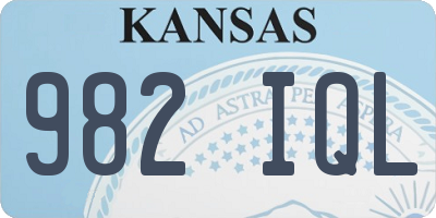 KS license plate 982IQL