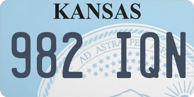 KS license plate 982IQN