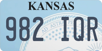 KS license plate 982IQR