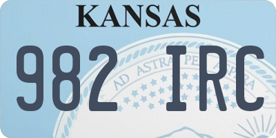 KS license plate 982IRC