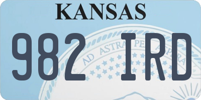KS license plate 982IRD
