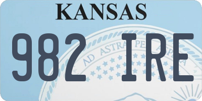 KS license plate 982IRE